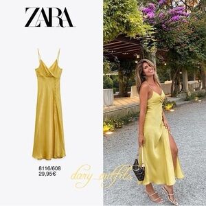 Zara Elegant Yellow Maxi Dress